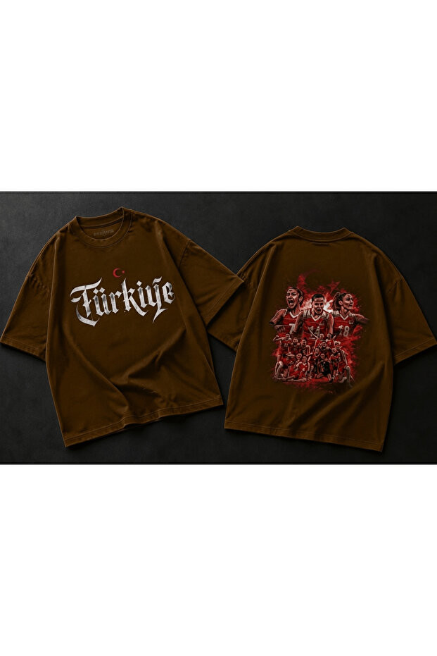 Turkey Volleyball Championship Printed Premium Oversize Cotton T-Shirt