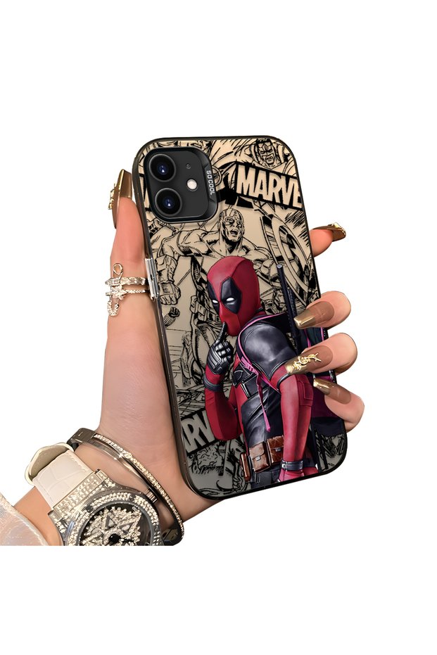 iPhone 11 Compatible Spiderman Patterned Silicone Edge Hard Back Case Couple Phone Case
