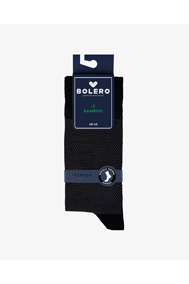 Men's Premium Seamless Summer Dot Patterned Bamboo Socks Black