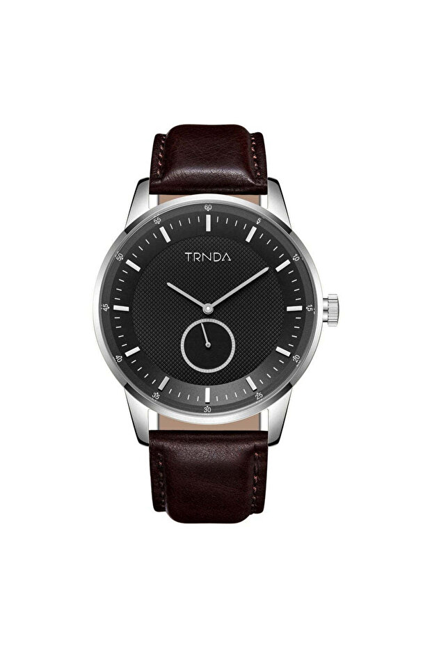 Men's Stainless Steel Watch, Brown Leather Band | Trn-Ss43b