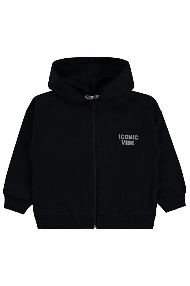 Basic Cardigan for Ages 6-9 - Black