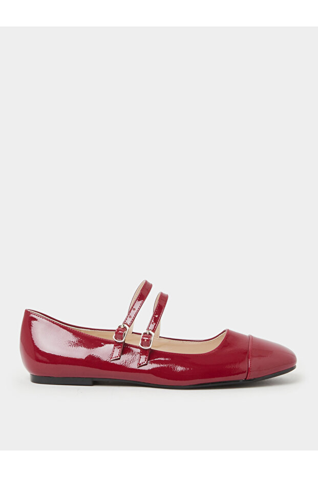 Red Patent Double Strap Mary Jane Ballerina