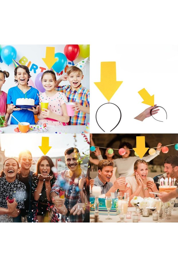 Writable Crown Party Crown with Yellow Arrow Sign for Office Home Office Show Costume