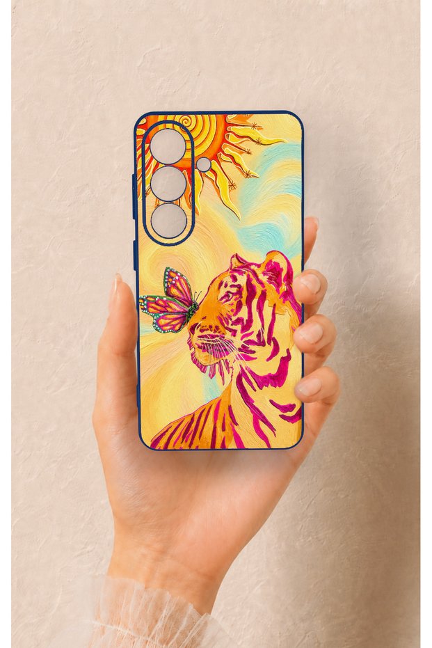 Samsung S26 Compatible Tiger of the Sun Patterned Silicone Case