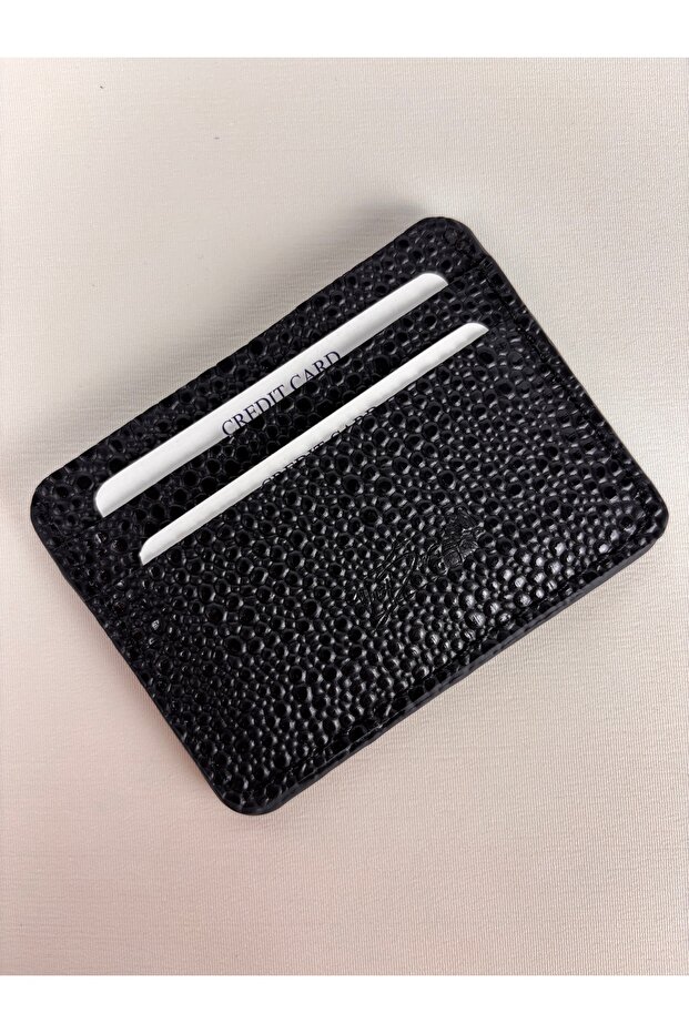 Genuine Leather Card Holder Black