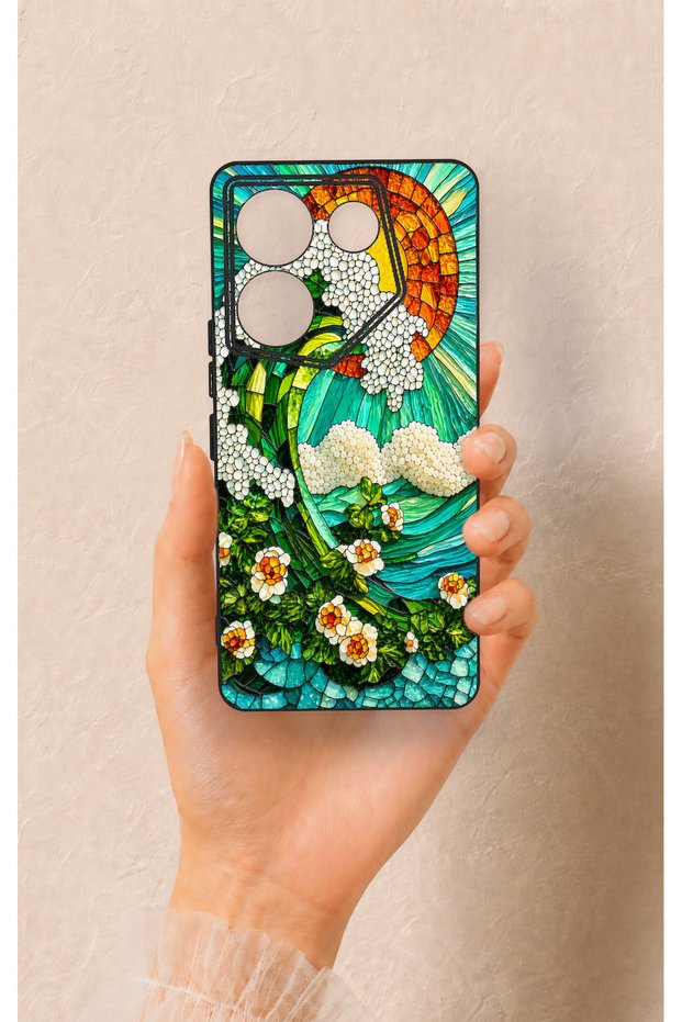 حافظة سيليكون متوافقة مع هاتف Tecno Camon 20 Pro 5G بنمط موجة المحيط
