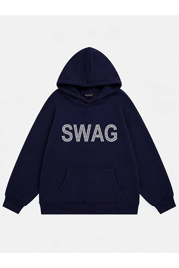 Women's Swag Stone Printed Hooded Oversize Sweatshirt