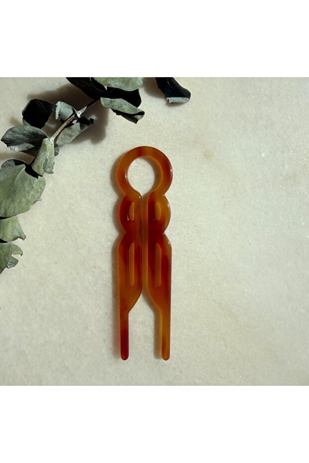 Ring Small Bone Hairpin (Orange)