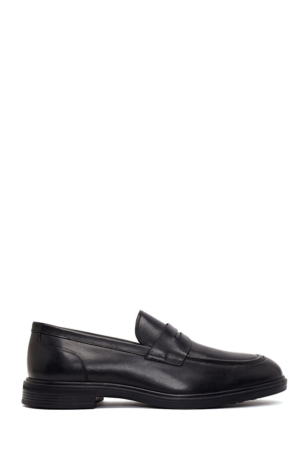 Men's Black Leather Casual Loafer Wm750041Dv