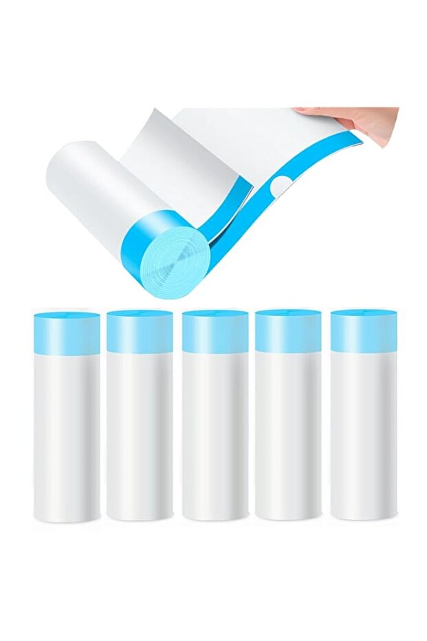 100pcs Drawstring Trash Bags, Tear-Resistant Garbage Liners, Unscented, Leak-Proof Kitchen Bathroom Waste Bags, Small Trash Can Liners for Home Office, White, 50 * 55cm