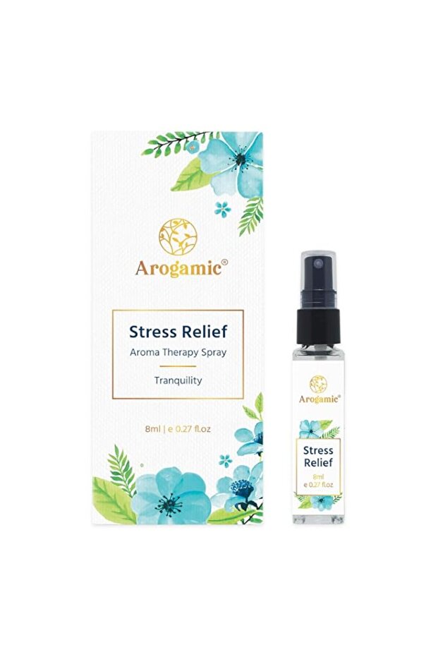 Stress Relief Aromatherapy Spray, Tranquility Scent, with Lavender, Frankincense and Lemon Verbena Essential Oils, 8ml