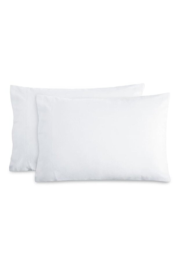 Bare Home 100% Cotton Standard Pillow Cases 50x90 cm White, 400 Thread Count (Soft Luxurious Long Staple Cotton Sateen Weave Cooling Pillowcase - 2 PC)