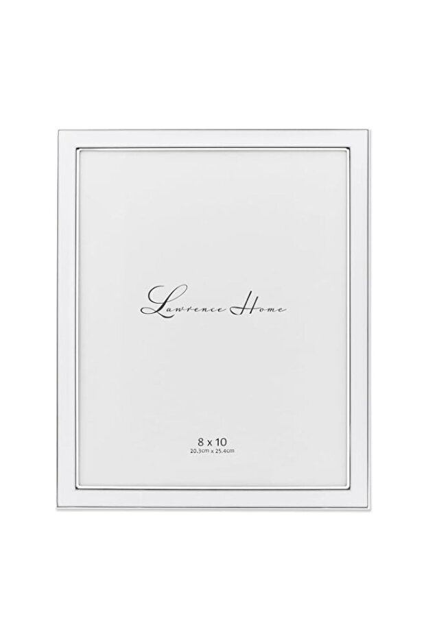 Lawrence Frames Silver Plated Metal with White Enamel Picture Frame, 8x10