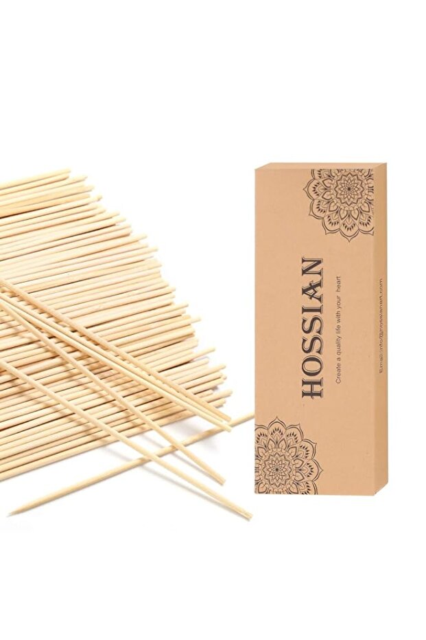 HOSSIAN Set of 100 Reed Diffuser Sticks - Wood Rattan-Reed Sticks -Diffuser Glass Bottles-Diffuser Refills- Spa-Aromatherapy, by (9in(23cm))