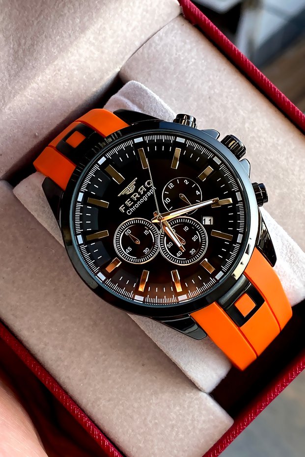 Men's wristwatch steel band 2 years warranty waterproof boxed