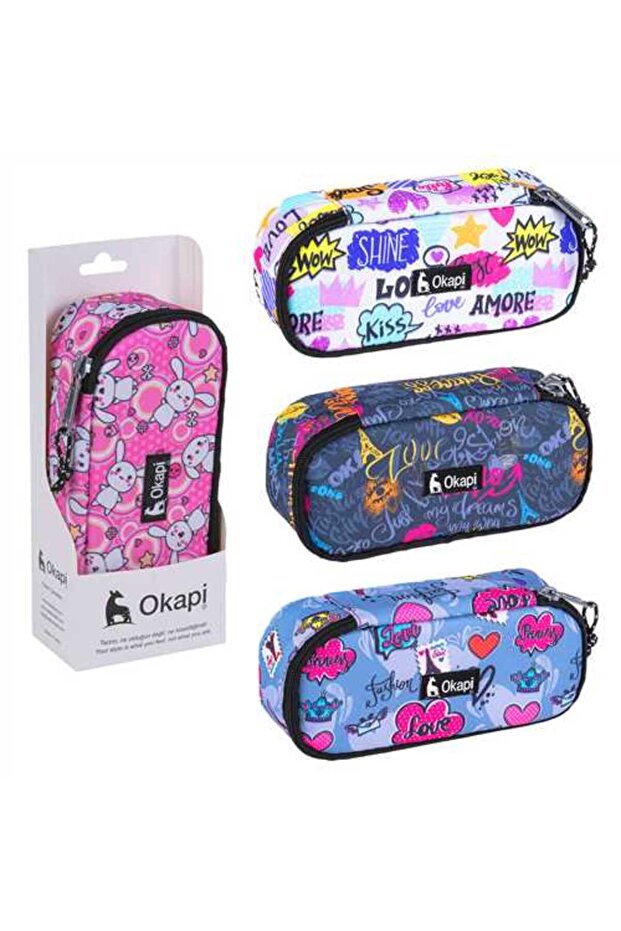 Pencil Bag Okp-121 Oval Patterned Single Compartment