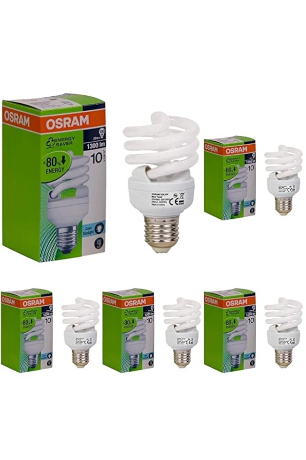 Osram Spiral 20 Watts E27 Day Light ESL Bulb (Pack of 5)