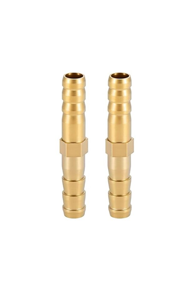 2-Pack 6mm Brass Barb Hose Fitting, Straight Connector Coupler for Air, Gas, Water, and Fuel Lines
