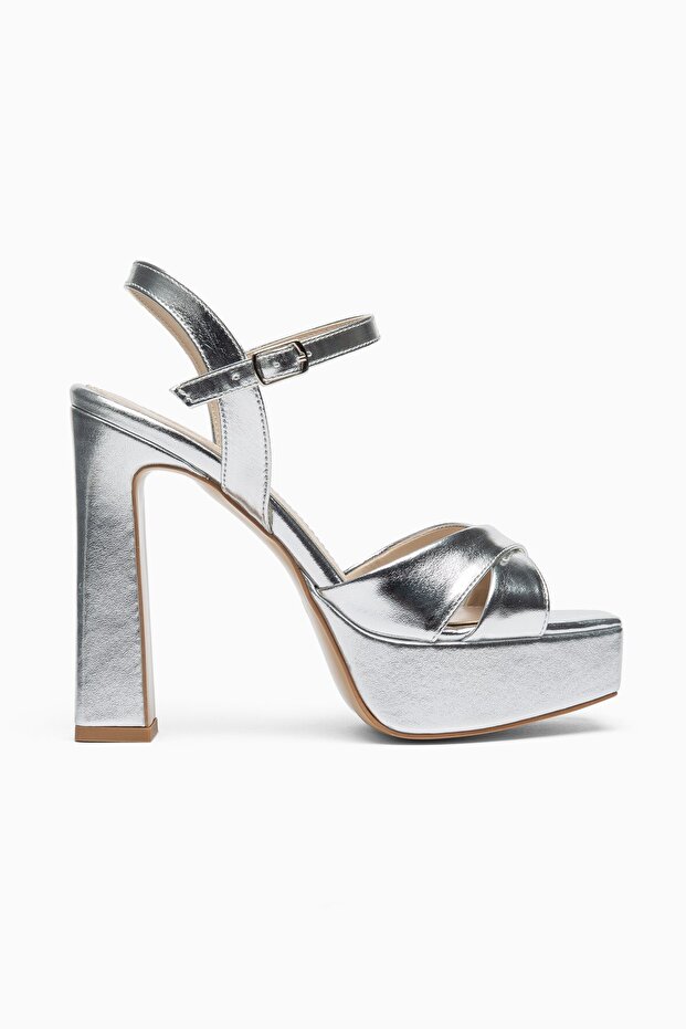 Women's Silver Platform High Heel Shoes