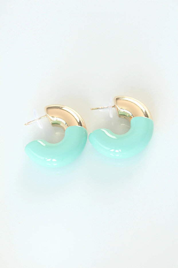 Ccb Turquoise Gold Double Color Earrings