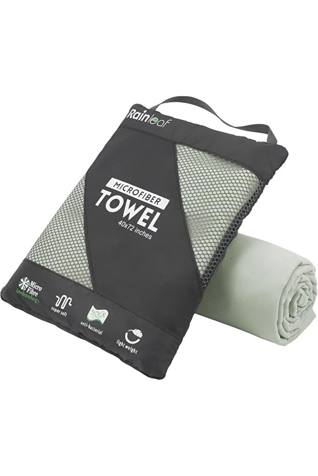 منشفة من المايكروفايبر لون رمادي مقاس 24×48 انش من رين ليف، ألياف دقيقة | Super Absorbent, Lightweig