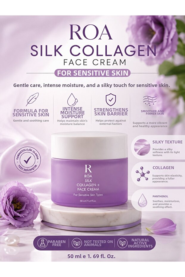 Silk Collagen Face Cream Collagen Face Cream for Sensitive Skin 50 ml
