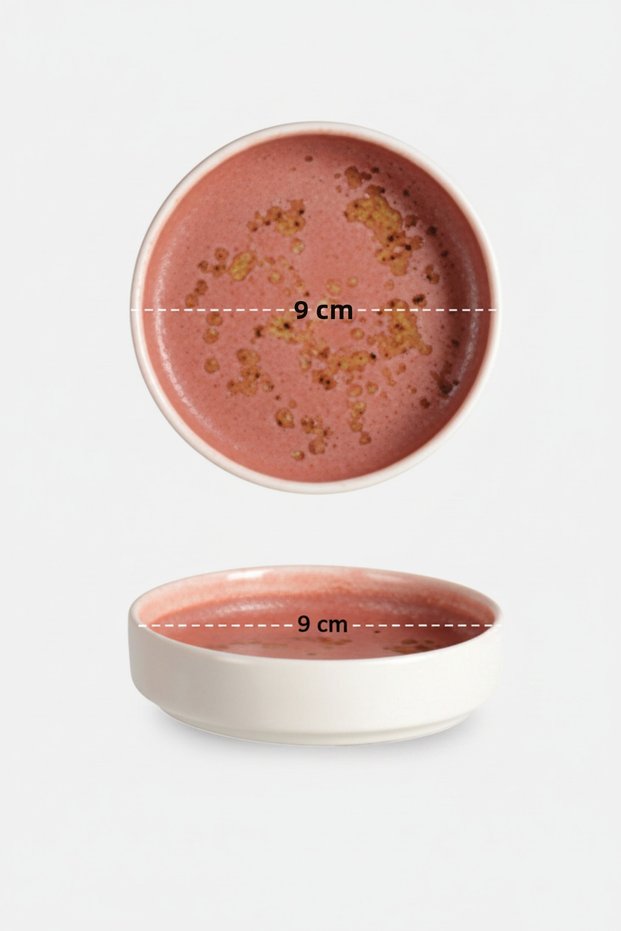 Set of 6 Elipse Shape Rosa Plates 9 cm – Stylish and Modern Porcelain Presentation Plates