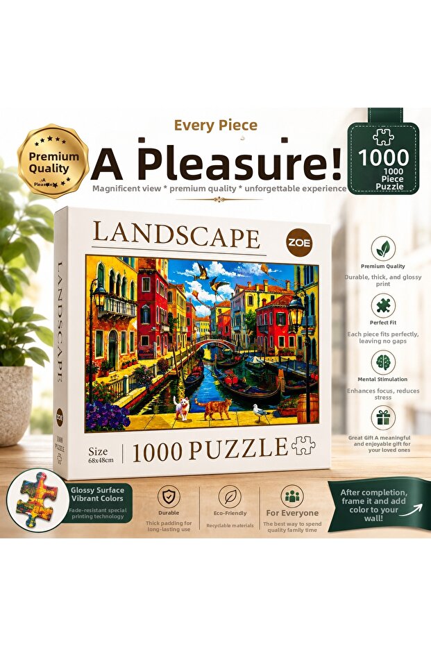 لغز منظر طبيعي من سلسلة حلم البندقية 1000 قطعة (68x48 سم) 🛶 🧩 🧩 🛶