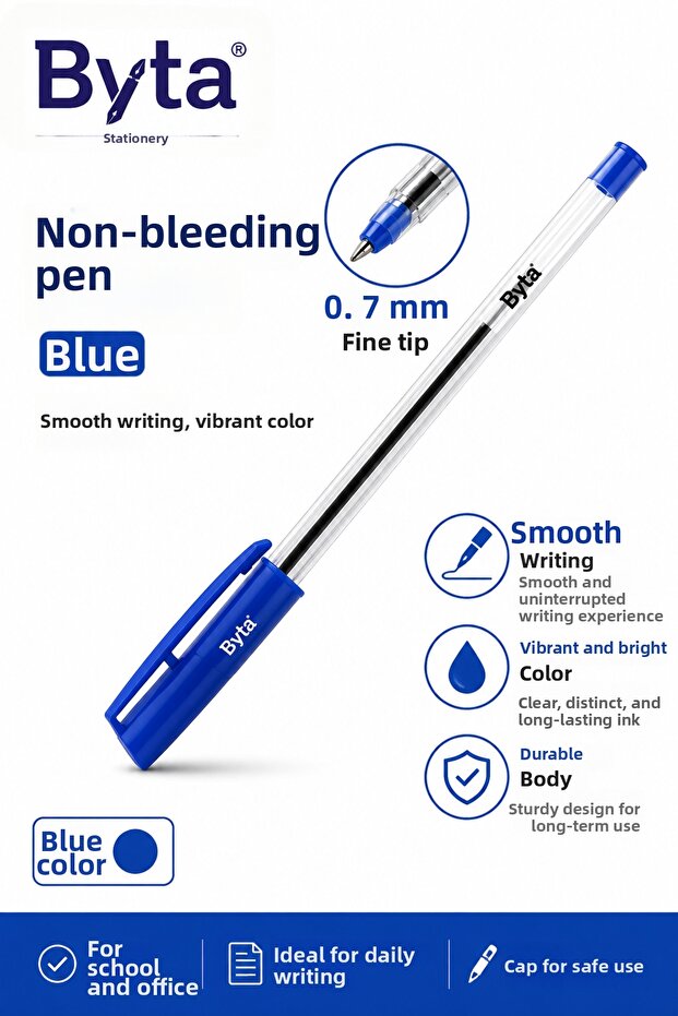 Blue Ballpoint Pen 0.7 mm Fine Point – Smooth and Fluent Writing