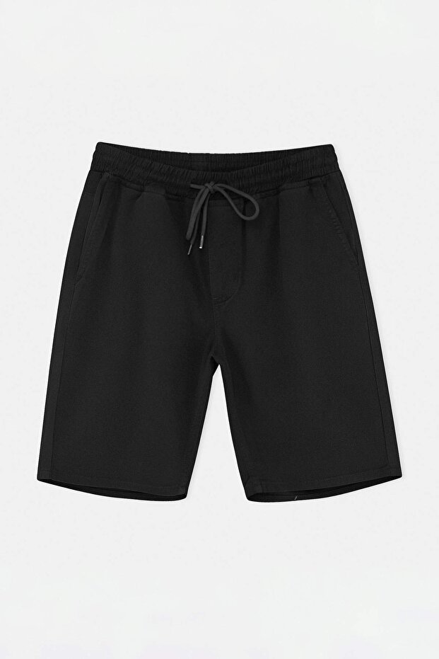 Siyah Beli Lastikli Regular Fit Şort & Bermuda TMNSS26SR00025 - 4