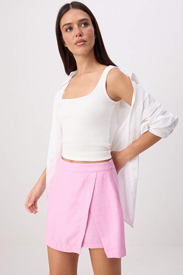 Pembe Modal Mini Şort Etek TWOSS26ET00107 - 2