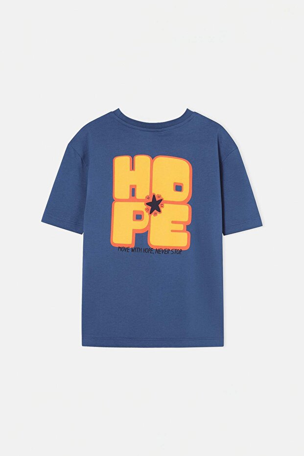 Mavi Düz Örme Erkek Çocuk T-Shirt TKDSS26TS00088 - 5