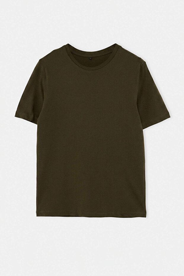 Grimelanj-Siyah-Beyaz-Haki-Lacivert 5'li Slim/Dar 5'li Paket %100 Tok Kumaş T-shirt TMNAW20TS0243 - 13