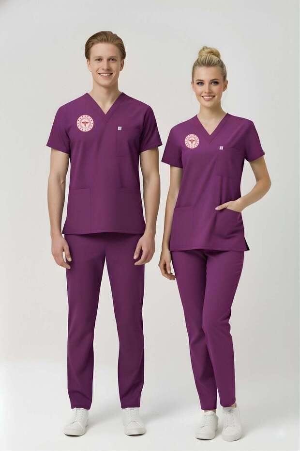 Ebe Uniform Stretch Fabric Scrubs Suit Unisex Byzantium Compliant with New Regulation