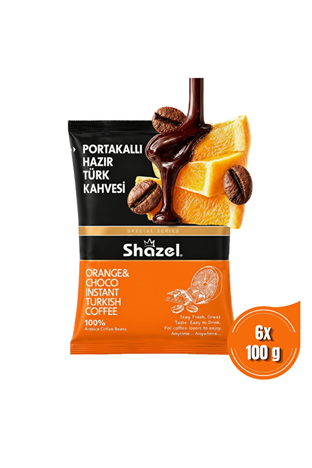 Portakallı Hazır Türk Kahvesi 100 gr X 6 Adet (AROMALI) - 1