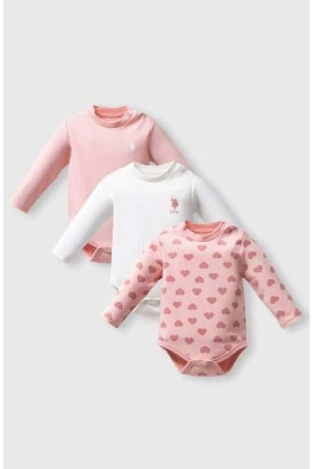 U.S.Polo Assn Baby Girl 3-Piece Body Set Usb2710