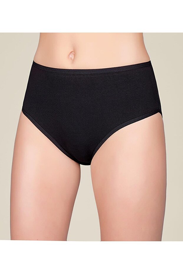 2108 Women's Lycra Bato Panties 6 Pieces-Black-L