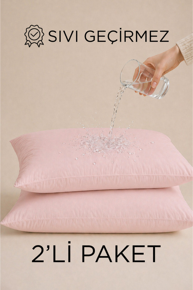 2 Micro Liquid-Proof Powder Pillow Mattresses | Waterproof Pillow Protector Set of 2 50X70Cm with Zipper