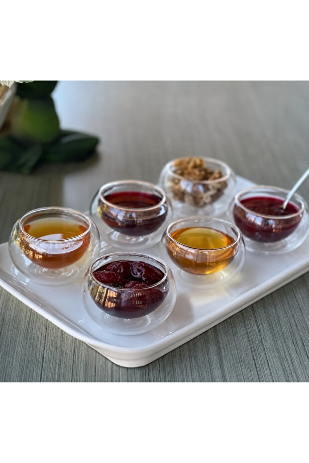 6-Piece Double Walled Mini Sauce Bowl, Dragee, Turkish Delight, Snack Bowl
