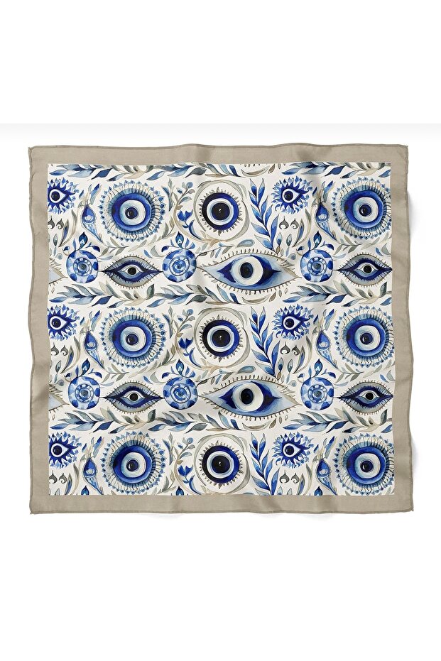 Gray Eye Pattern Bandana Scarf 50X50 cm