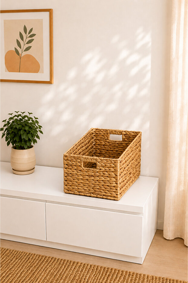 Wicker Sturdy Rectangular Large Size 45X31X22 cm Basket/Organizer