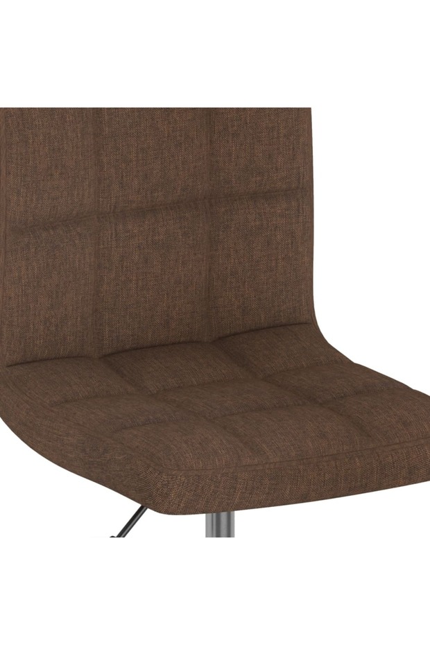 Scaun de bar pivotant, maro, material textil - 6