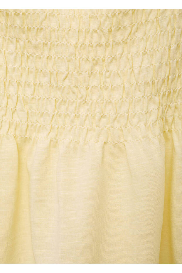 Geraffte Bluse mit Trägern - 5