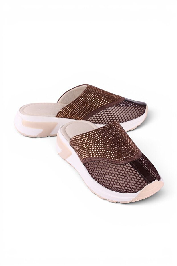 Rony Stoned Mesh Closed Toe Women's Slipper