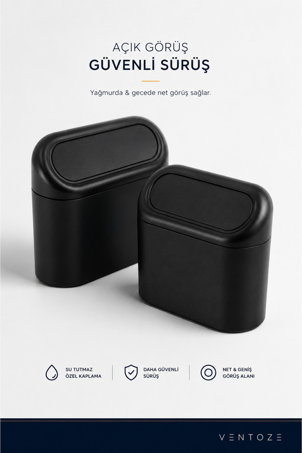2-Piece In-Car Trash Can with Lid Organizer Auto Trash Bin | Odor-Free Clip-On Portable