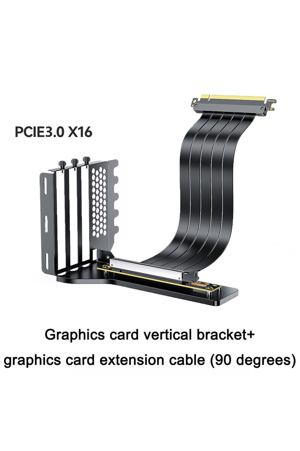 20cm 7.87inch PCI-E 3.0 Set-Black GPU Vertical Mounting Bracket Kit, PCIe 4.0/3.0 X16 Riser Cable 20