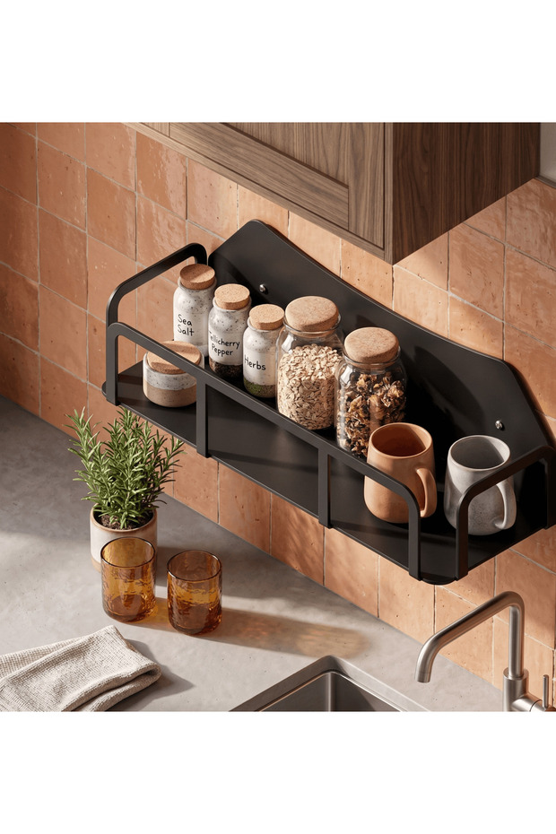 Metal 2-Piece Kitchen Office Room Spice Rack Shelf Organizer Metal Hanging Shelves Bookshelf Ornament Carry
