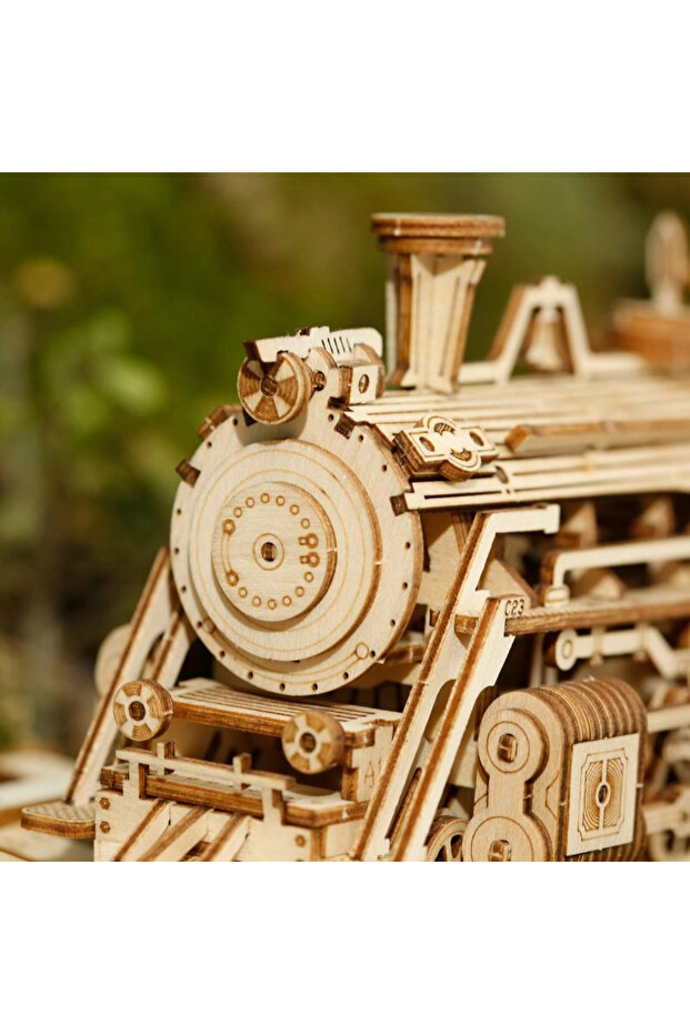 MC501 Lokomotif Tren (Prime Steam Express) DIY Minyatür Maket Model Seti Ahşap 3D Wooden Puzzle - 5