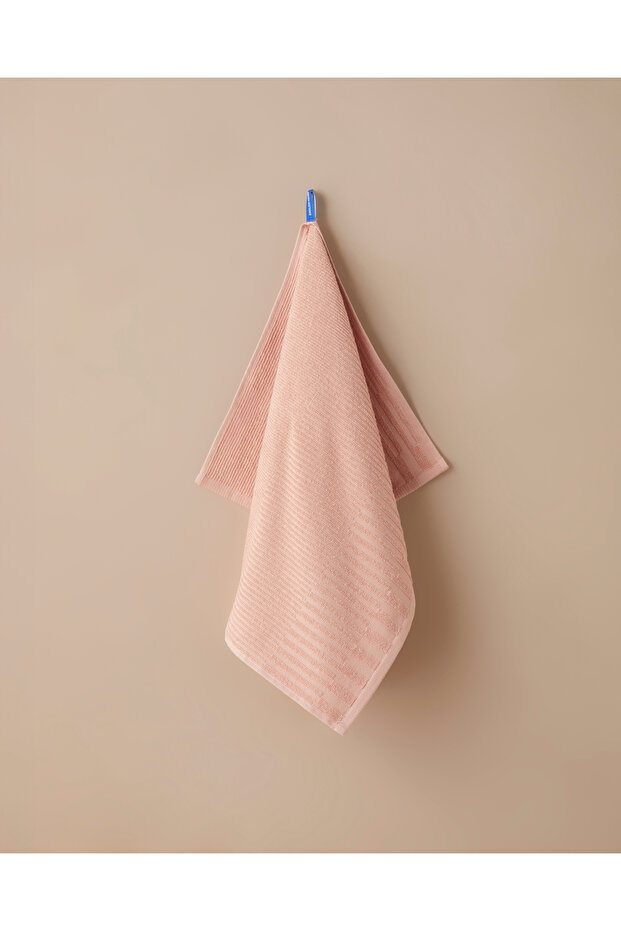 Lines Cotton Face Towel 50X70 cm Dried Rose
