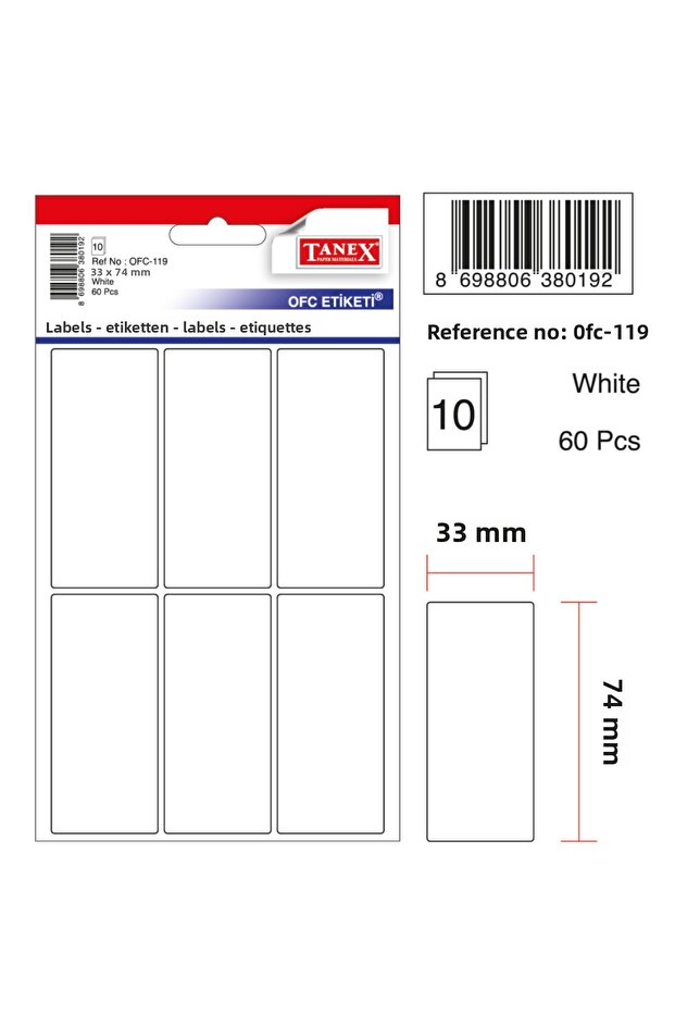 Office Label Ofc-119 White